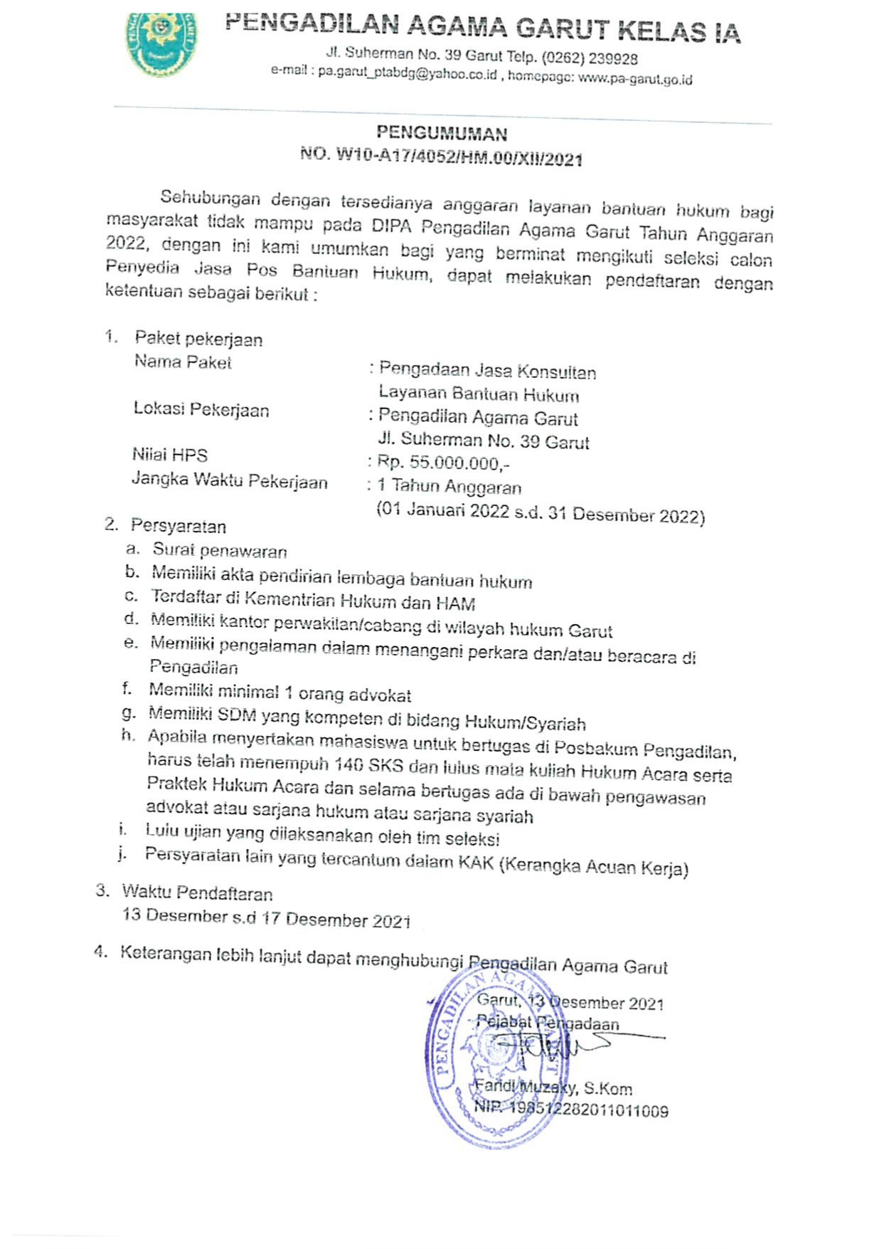 lelang posbakum 1